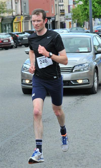 Ciaran Bouse...59:59 in the Castleisland 10 mile road race