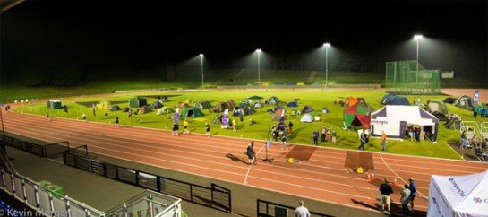 Running in the early hours of the morning on the Mary Paters track in Belfast