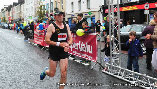 Mike McGrath finishing the Midleton Run 10k