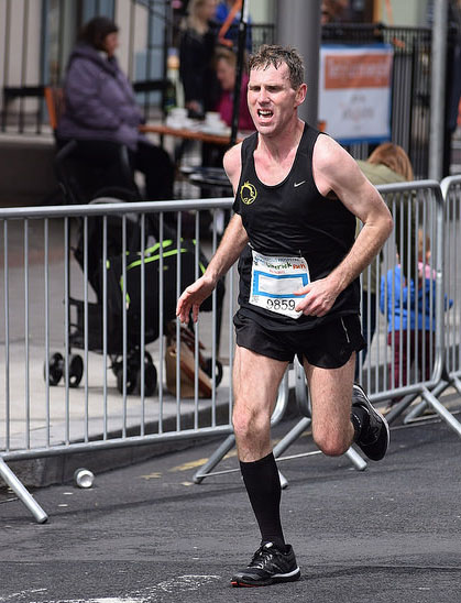 The one and only Ken Mulcahy flying the flag for Eagle AC at the Limerick Marathon