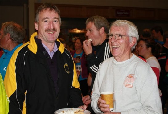 Mick Dooley with Kevin Cummins of the Cork BHAA post race