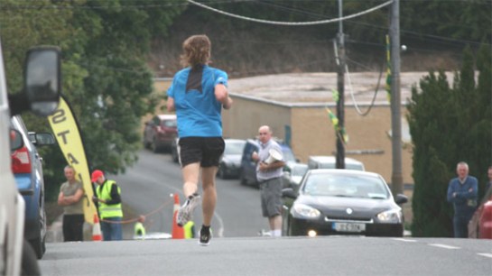 John O'Callaghan on his way to the finish line to win the 2015 Ballyclough Harbour 5k