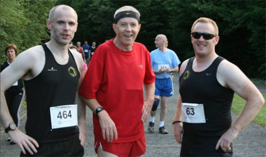 Patrick Walsh, Paul Cotter & John McCarthy near the finish line at Barryscourt Castle